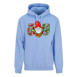 Buffalo Plaid Joy With Gnomes Merry Christmas Xmas Holiday Gift Unisex Surf Hoodie