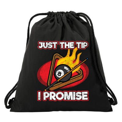 Billiards Player Just The Tip Promise Magic Shot Pool Cute Gift Drawstring Bag