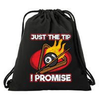 Billiards Player Just The Tip Promise Magic Shot Pool Cute Gift Drawstring Bag