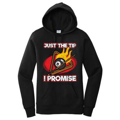 Billiards Player Just The Tip Promise Magic Shot Pool Cute Gift Women's Pullover Hoodie
