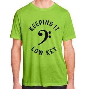 Bass Player Keeping It Low Key Retro Bass Guitar Adult ChromaSoft Performance T-Shirt