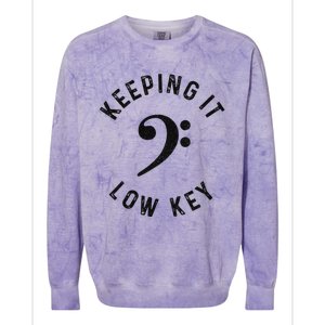 Bass Player Keeping It Low Key Retro Bass Guitar Colorblast Crewneck Sweatshirt