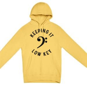 Bass Player Keeping It Low Key Retro Bass Guitar Premium Pullover Hoodie