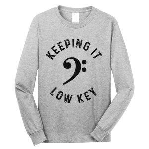 Bass Player Keeping It Low Key Retro Bass Guitar Long Sleeve Shirt