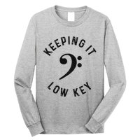 Bass Player Keeping It Low Key Retro Bass Guitar Long Sleeve Shirt