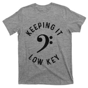 Bass Player Keeping It Low Key Retro Bass Guitar T-Shirt