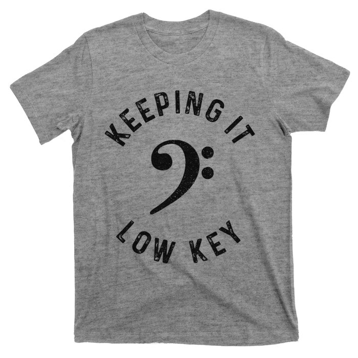 Bass Player Keeping It Low Key Retro Bass Guitar T-Shirt