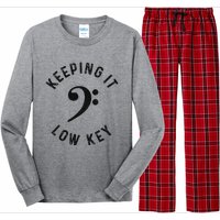 Bass Player Keeping It Low Key Retro Bass Guitar Long Sleeve Pajama Set