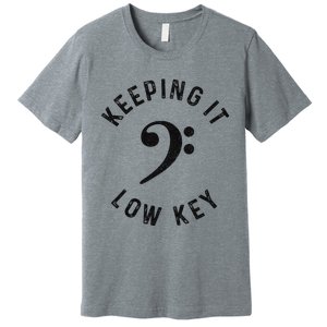 Bass Player Keeping It Low Key Retro Bass Guitar Premium T-Shirt