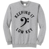 Bass Player Keeping It Low Key Retro Bass Guitar Tall Sweatshirt