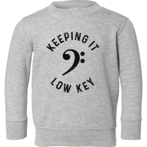 Bass Player Keeping It Low Key Retro Bass Guitar Toddler Sweatshirt