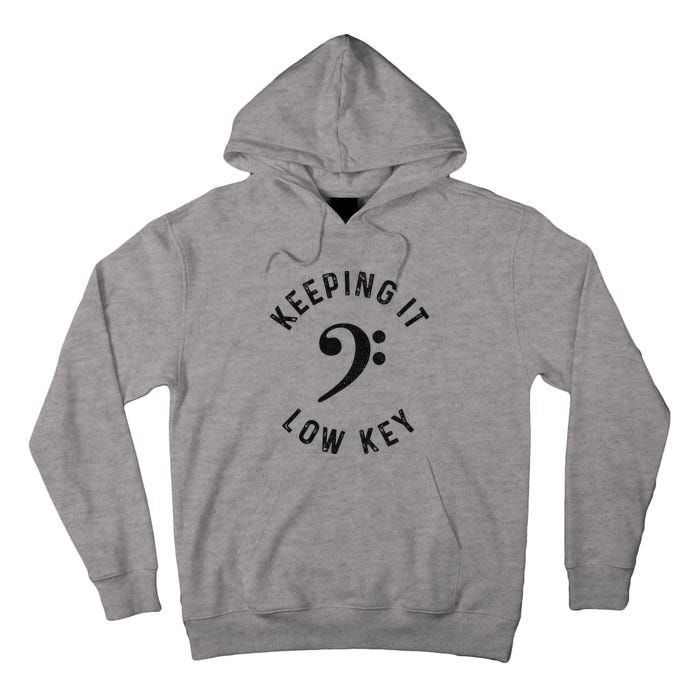 Bass Player Keeping It Low Key Retro Bass Guitar Tall Hoodie