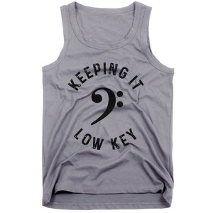 Bass Player Keeping It Low Key Retro Bass Guitar Tank Top