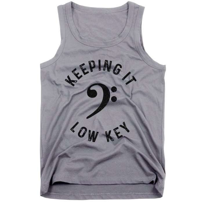 Bass Player Keeping It Low Key Retro Bass Guitar Tank Top