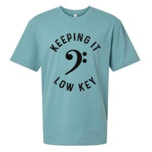 Bass Player Keeping It Low Key Retro Bass Guitar Sueded Cloud Jersey T-Shirt