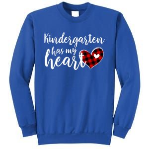 Buffalo Plaid Kindergarten Has My Heart Teacher Valentines Gift Sweatshirt