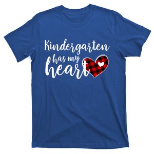 Buffalo Plaid Kindergarten Has My Heart Teacher Valentines Gift T-Shirt