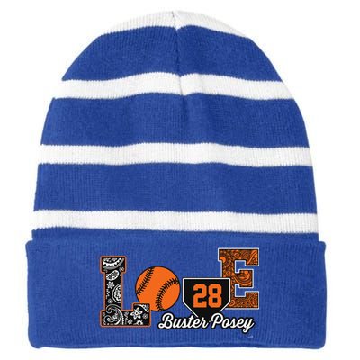 Buster Posey Love My Player Meaningful Gift Meaningful Gift Apparel Striped Beanie with Solid Band