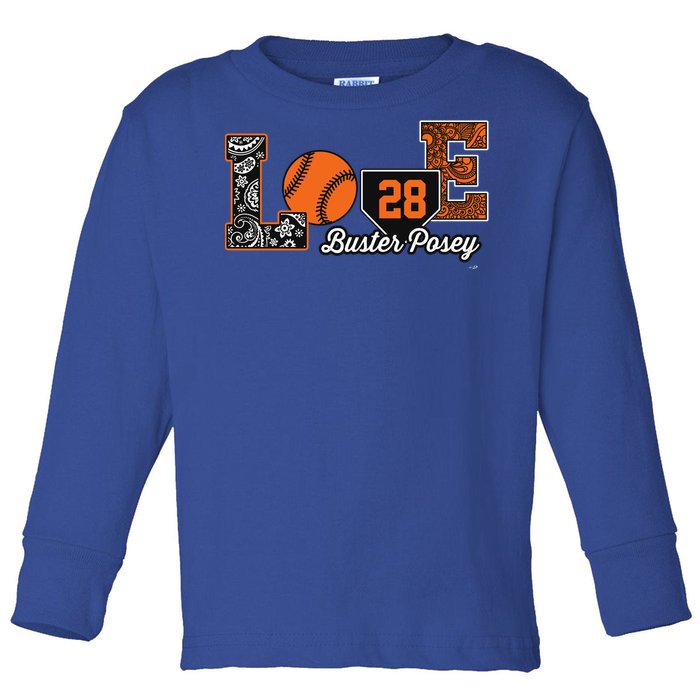 Buster Posey Love My Player Meaningful Gift Meaningful Gift Apparel Toddler Long Sleeve Shirt