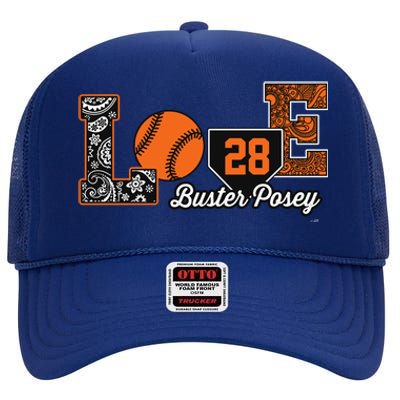 Buster Posey Love My Player Meaningful Gift Meaningful Gift Apparel High Crown Mesh Back Trucker Hat