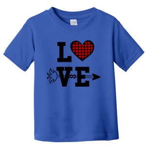 Buffalo Plaid Love Heart Great Gift Valentine's Day Pajama Top Gift Toddler T-Shirt