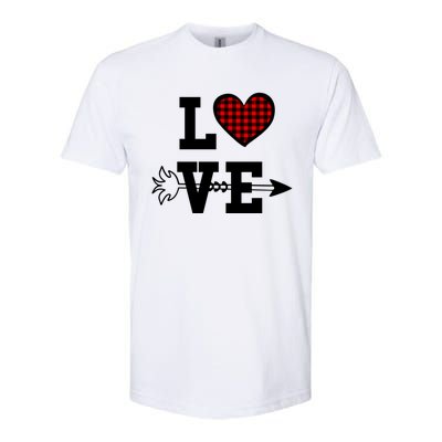 Buffalo Plaid Love Heart Great Gift Valentine's Day Pajama Top Gift Softstyle® CVC T-Shirt