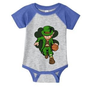 Basketball Player Leprechaun St Patrick's Day Basketball Gift Infant Baby Jersey Bodysuit