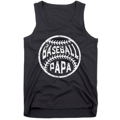 Baseball Papa Leopard Love Baseball Fathers Day Tank Top