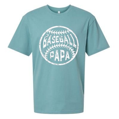 Baseball Papa Leopard Love Baseball Fathers Day Sueded Cloud Jersey T-Shirt