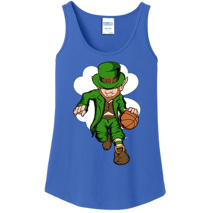 Basketball Player Leprechaun St Patrick's Day Basketball Funny Gift Ladies Essential Tank