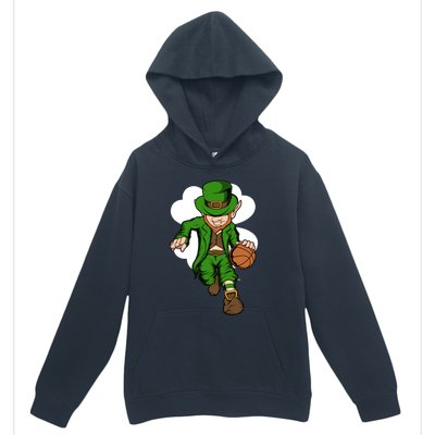 Basketball Player Leprechaun St Patrick's Day Basketball Funny Gift Urban Pullover Hoodie