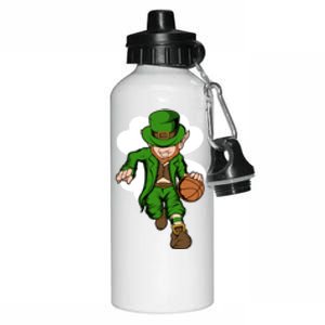 Basketball Player Leprechaun St Patrick's Day Basketball Funny Gift Aluminum Water Bottle