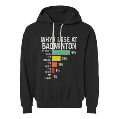 Badminton Player Lover Funny Why I Lose At Badminton Garment-Dyed Fleece Hoodie