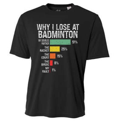 Badminton Player Lover Funny Why I Lose At Badminton Cooling Performance Crew T-Shirt