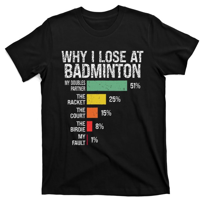 Badminton Player Lover Funny Why I Lose At Badminton T-Shirt