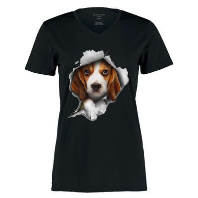 Beagle Puppy Lover Beagle Tee Beagle dog Women's Momentum V-Neck T-Shirt