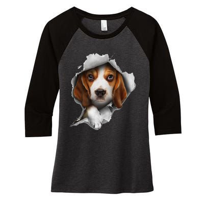 Beagle Puppy Lover Beagle Tee Beagle dog Women's Tri-Blend 3/4-Sleeve Raglan Shirt