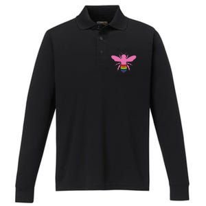 Bee Proud Lgbtq Hippie Since 1970 Great Gift Performance Long Sleeve Polo