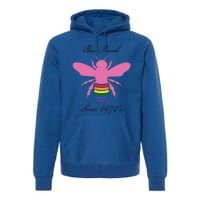 Bee Proud Lgbtq Hippie Since 1970 Great Gift Premium Hoodie