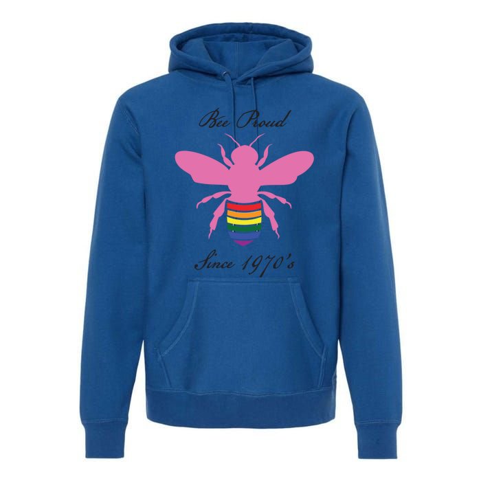 Bee Proud Lgbtq Hippie Since 1970 Great Gift Premium Hoodie