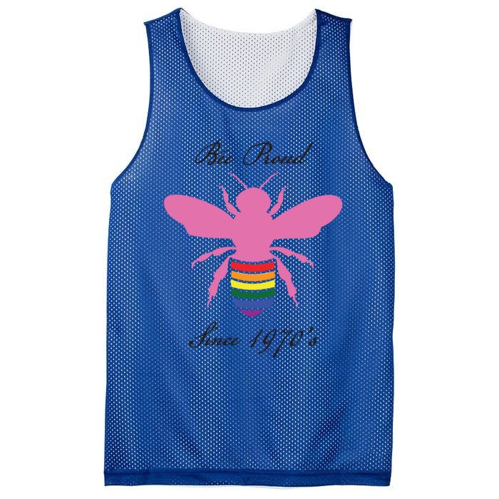 Bee Proud Lgbtq Hippie Since 1970 Great Gift Mesh Reversible Basketball Jersey Tank