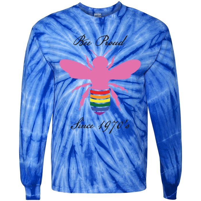 Bee Proud Lgbtq Hippie Since 1970 Great Gift Tie-Dye Long Sleeve Shirt