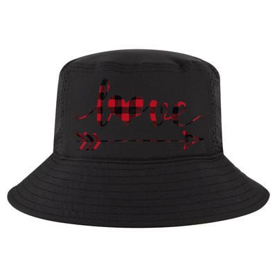 Buffalo Plaid Love Heart And Arrow Valentine's Day Gift Cool Comfort Performance Bucket Hat