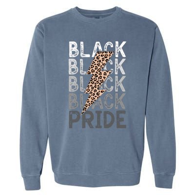 Black Pride Leopard Print Juneteenth Garment-Dyed Sweatshirt