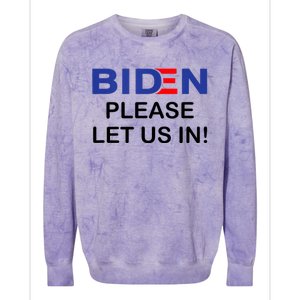 Biden Please Let Us In Colorblast Crewneck Sweatshirt