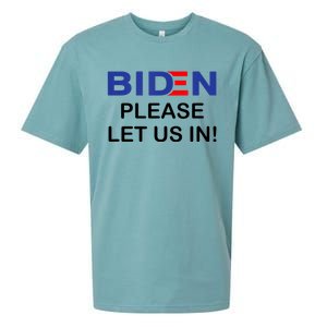 Biden Please Let Us In Sueded Cloud Jersey T-Shirt