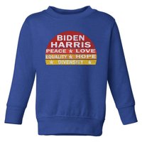 Bidenharris Peace Love Equality Hope Diversity Vintage Gift Toddler Sweatshirt