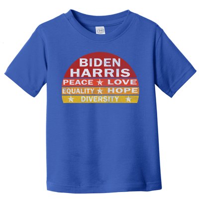 Bidenharris Peace Love Equality Hope Diversity Vintage Gift Toddler T-Shirt