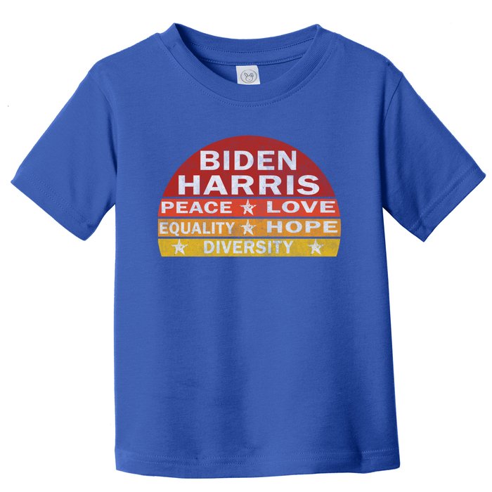 Bidenharris Peace Love Equality Hope Diversity Vintage Gift Toddler T-Shirt