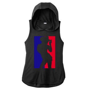 Basketball Parody Logo Funny Cowgirl Ladies PosiCharge Tri-Blend Wicking Draft Hoodie Tank